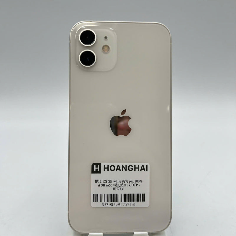 iPhone 12 128GB Trắng 98% pin 100% Quốc tế từ SB (Không dùng sim SB - Đã thay pin, móp viền, đốm 1x) - HH7131
