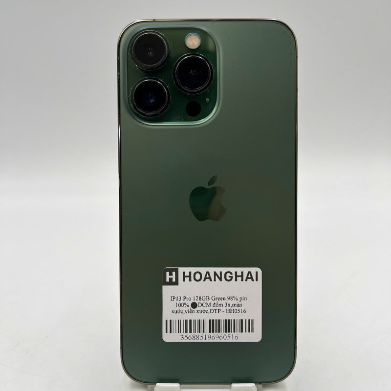 iPhone 13 Pro 128GB Xanh Lá 98% pin 100% Máy đã trả hết tiền mạng dùng như Quốc tế Apple (Đã thay pin, đốm 3x, màn xước, viền xước) - HH0516