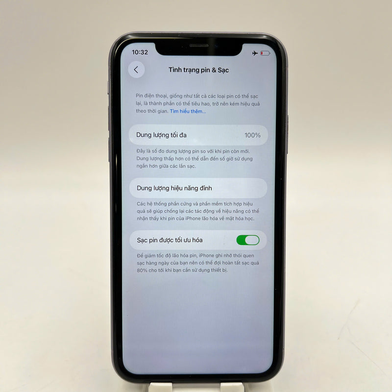 iPhone 11 128GB Tím 98% pin 100% Máy đã trả hết tiền mạng dùng như Quốc Tế Apple (Đã thay pin, đốm 1x, xước viền) - HH7311