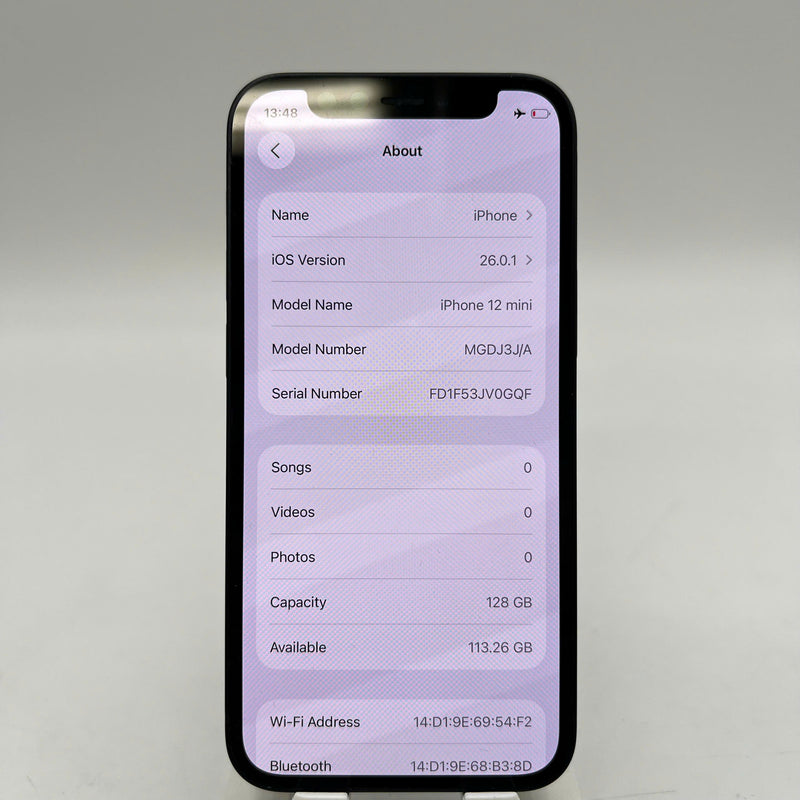 iPhone 12 Mini 128GB Đen 98% pin 100% Quốc tế từ SB (Không dùng sim SB - Đã thay pin, xước sơn viền) - HH9949