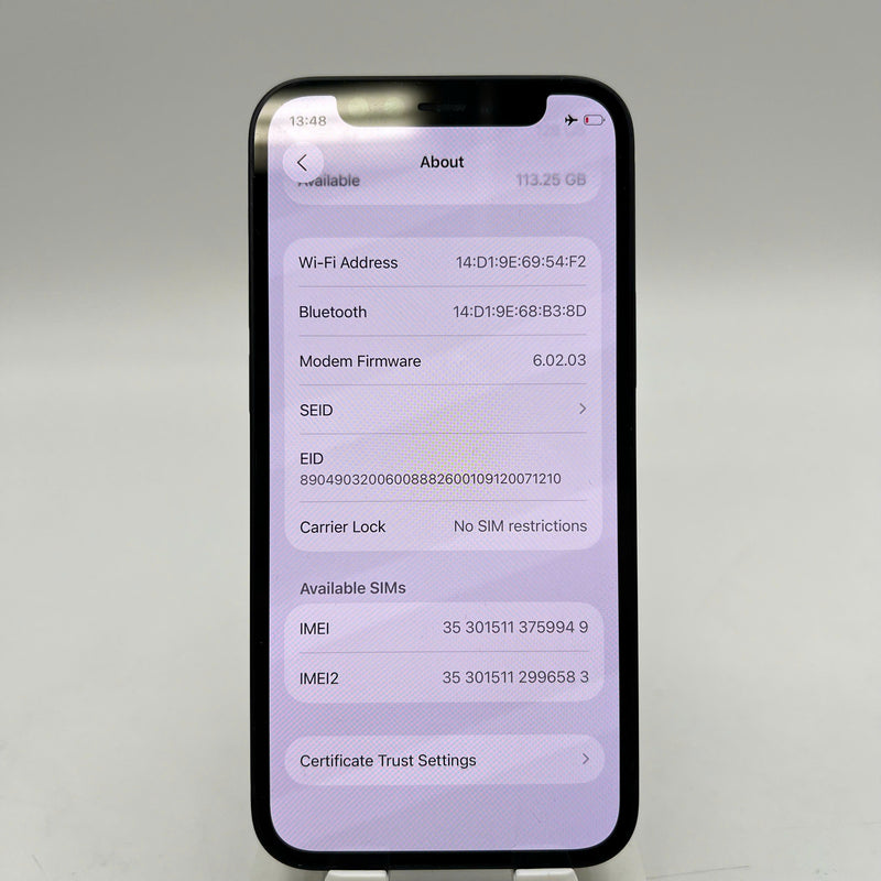 iPhone 12 Mini 128GB Đen 98% pin 100% Quốc tế từ SB (Không dùng sim SB - Đã thay pin, xước sơn viền) - HH9949