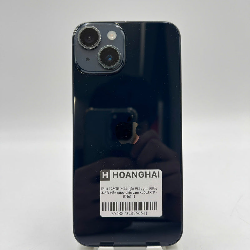 iPhone 14 128GB Đen 98% pin 100% Quốc tế từ SB (Không dùng sim SB - Đã thay pin, viền xước, viền cam xước) - HH6541