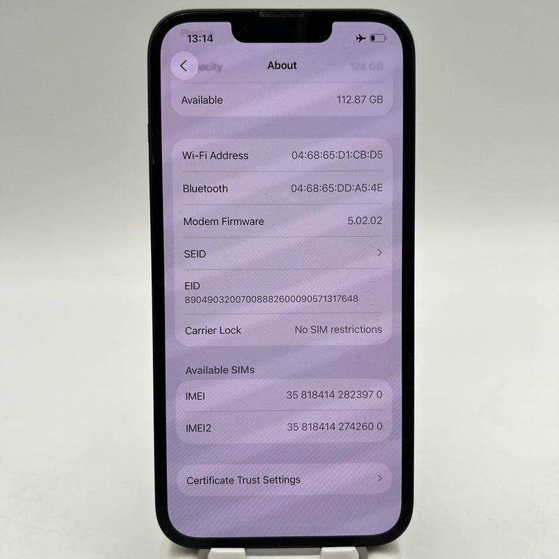 iPhone 13 128GB Đen 98% pin 100% Máy đã trả hết tiền mạng dùng như Quốc tế Apple (Đã thay pin, ám viền, xước viền, xước viền cam) - HH3970