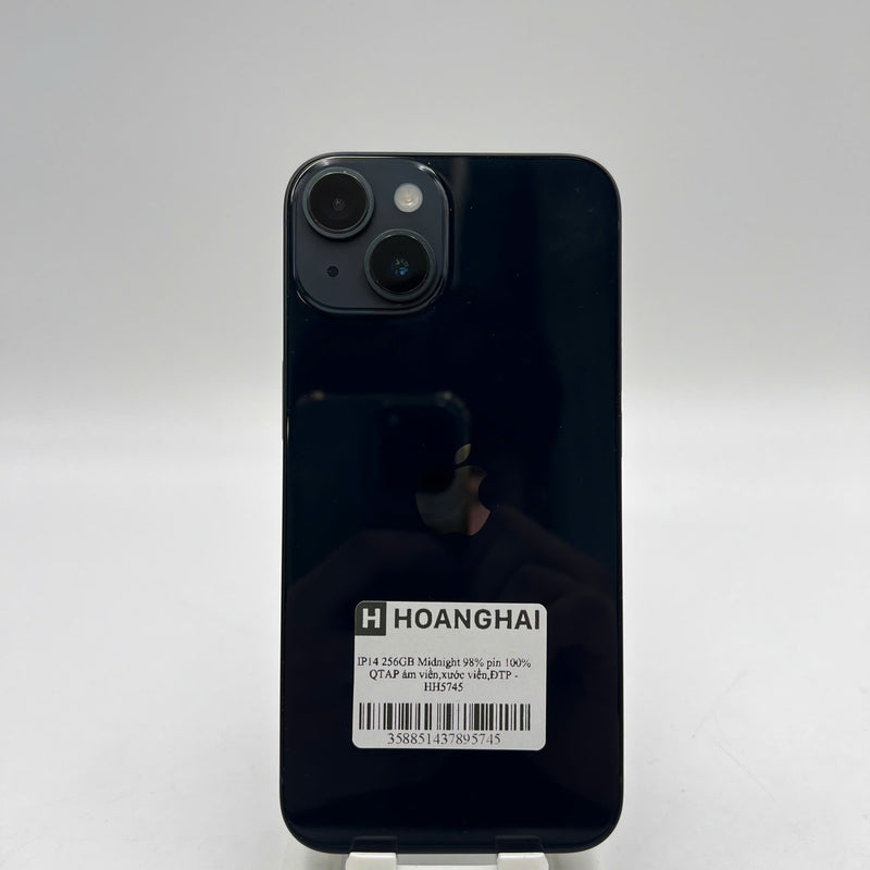 iPhone 14 256GB Đen 98% pin 100% Quốc tế Apple (Đã thay pin, ám viền, xước viền) - HH5745