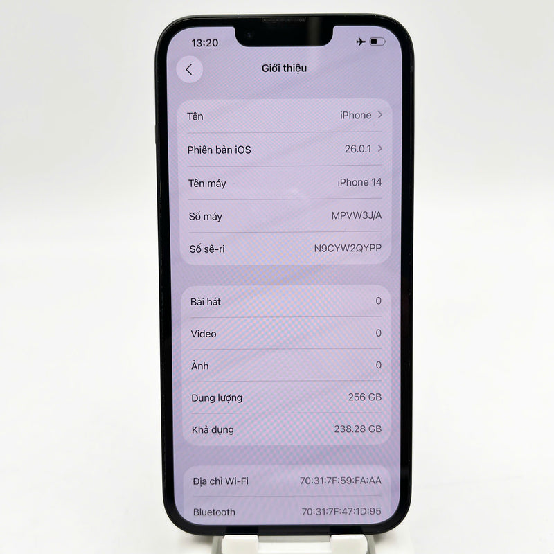 iPhone 14 256GB Đen 98% pin 100% Quốc tế Apple (Đã thay pin, ám viền, xước viền) - HH5745
