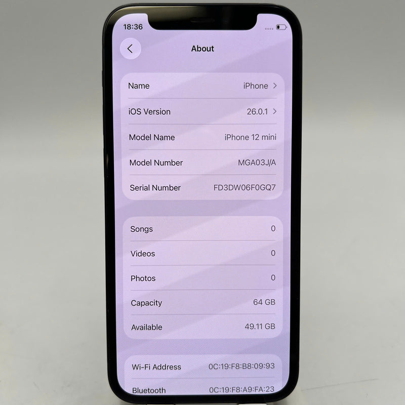 iPhone 12 Mini 64GB Đen 98% pin 100% Máy đã trả hết tiền mạng dùng như Quốc tế Apple (Đã thay pin, màn xước, viền xước, viền cam xước) - HH4753