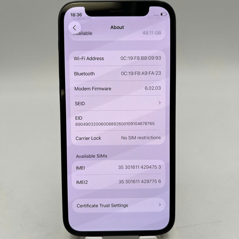 iPhone 12 Mini 64GB Đen 98% pin 100% Máy đã trả hết tiền mạng dùng như Quốc tế Apple (Đã thay pin, màn xước, viền xước, viền cam xước) - HH4753