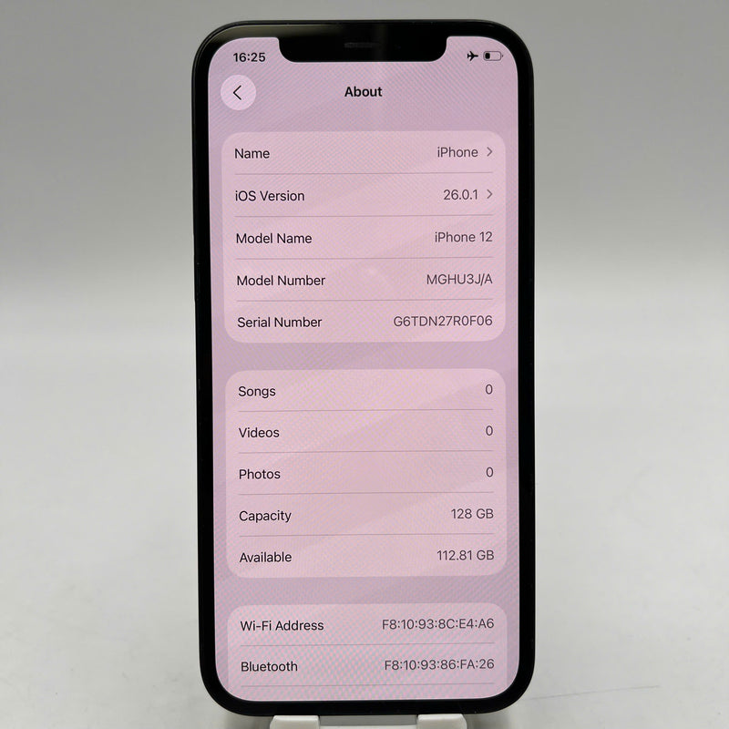 iPhone 12 128GB Đen 98% pin 100% Máy đã trả hết tiền mạng dùng như Quốc tế Apple (Đã thay pin, ám viền, xước viền cam) - HH7021