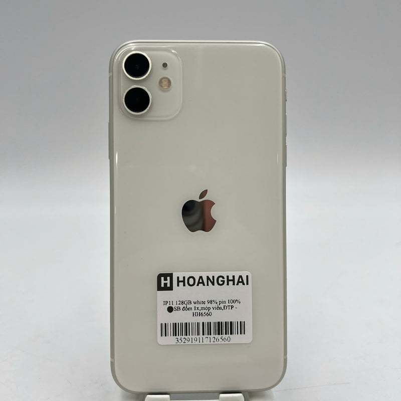 iPhone 11 128GB Trắng 98% pin 100% Máy đã trả hết tiền mạng dùng như Quốc tế Apple (Đã thay pin, đốm 1x, móp viền) - HH6560