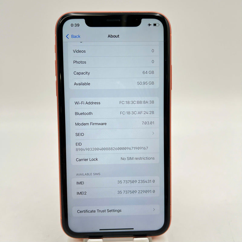 iPhone Xr 64GB Cam 98% pin 100% Máy đã trả hết tiền mạng dùng như Quốc tế Apple (Đã thay pin, viền xước, viền cam xước, đốm 1x) - HH4310
