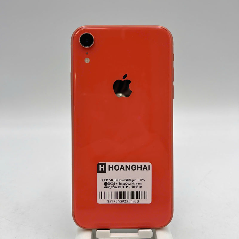 iPhone Xr 64GB Cam 98% pin 100% Máy đã trả hết tiền mạng dùng như Quốc tế Apple (Đã thay pin, viền xước, viền cam xước, đốm 1x) - HH4310