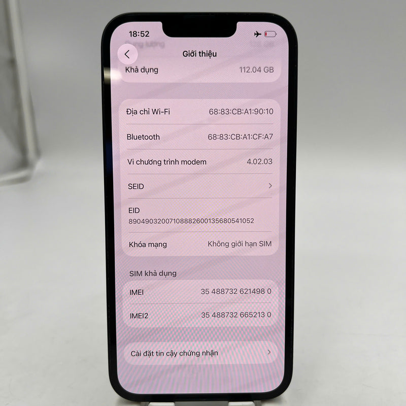 iPhone 14 128GB Đen 98% pin 100% Quốc tế từ AU (Không dùng sim AU - Đã thay pin, xước viền cam) - HH4980