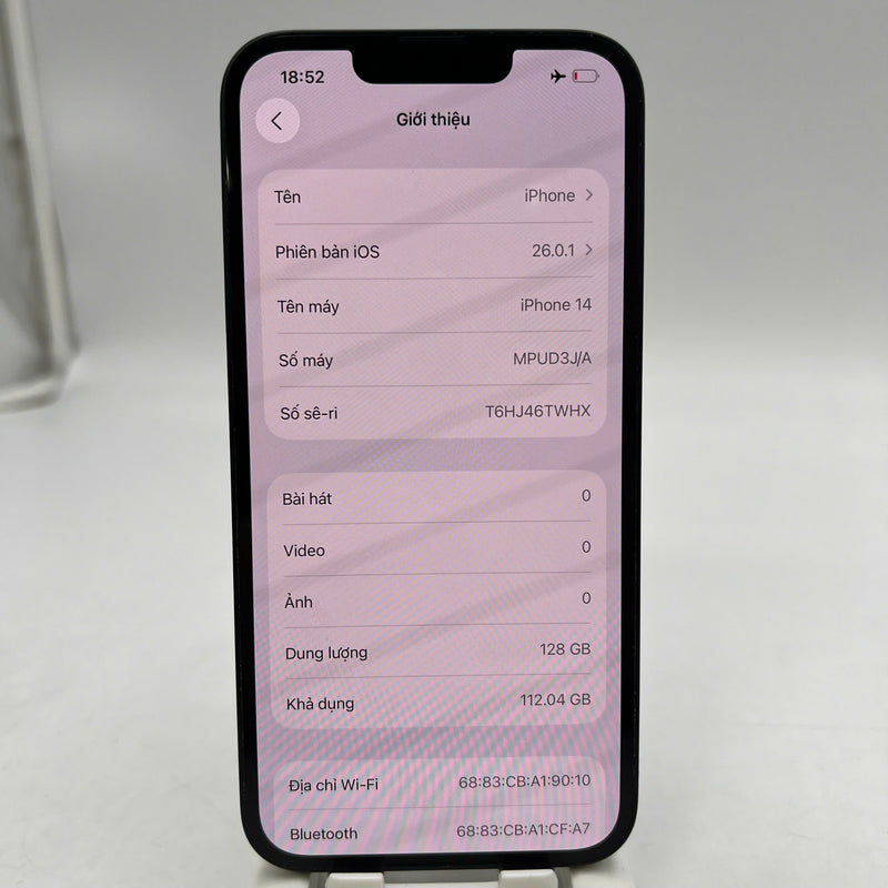 iPhone 14 128GB Đen 98% pin 100% Quốc tế từ AU (Không dùng sim AU - Đã thay pin, xước viền cam) - HH4980
