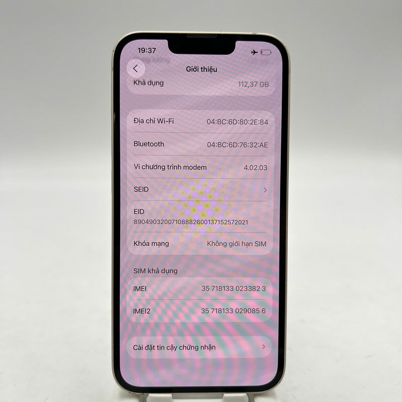 iPhone 14 128GB Trắng 98% pin 100% Quốc Tế Apple (Đã thay pin, xước viền, xước viền cam) - HH3823