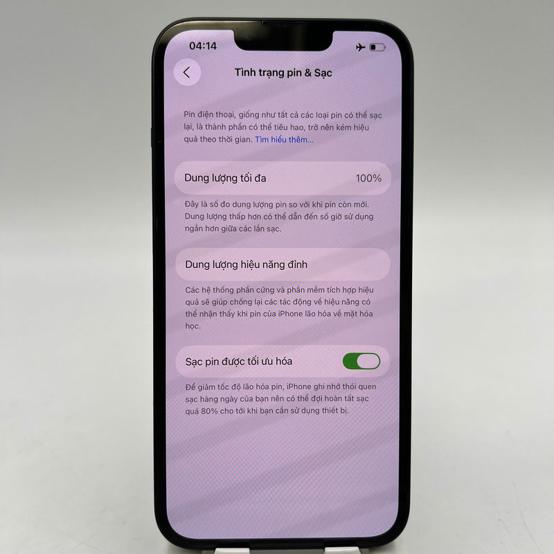 iPhone 14 256GB Đen 98% pin 100% Máy đã trả hết tiền mạng dùng như Quốc tế Apple (Đã thay pin, xước viền) - HH0838