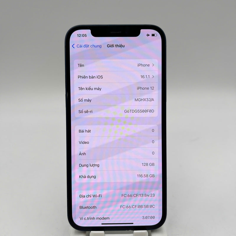 iPhone 12 128GB Xanh dương 98% pin 100% Máy đã trả hết tiền mạng dùng như Quốc tế Apple (Đã thay pin, viền xước) - HH8661