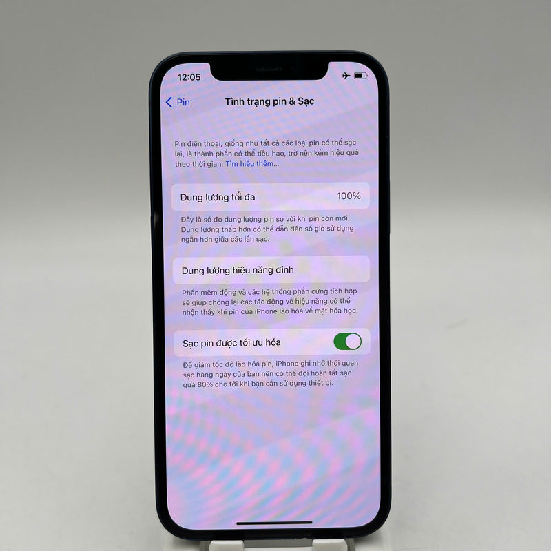 iPhone 12 128GB Xanh dương 98% pin 100% Máy đã trả hết tiền mạng dùng như Quốc tế Apple (Đã thay pin, viền xước) - HH8661