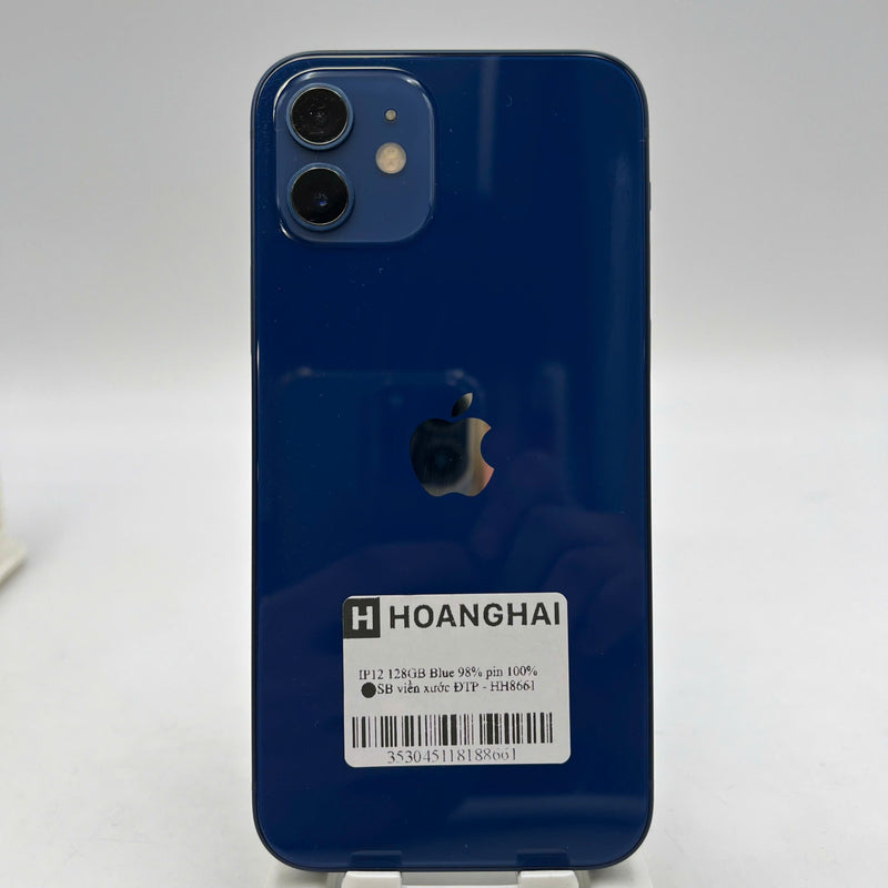 iPhone 12 128GB Xanh dương 98% pin 100% Máy đã trả hết tiền mạng dùng như Quốc tế Apple (Đã thay pin, viền xước) - HH8661