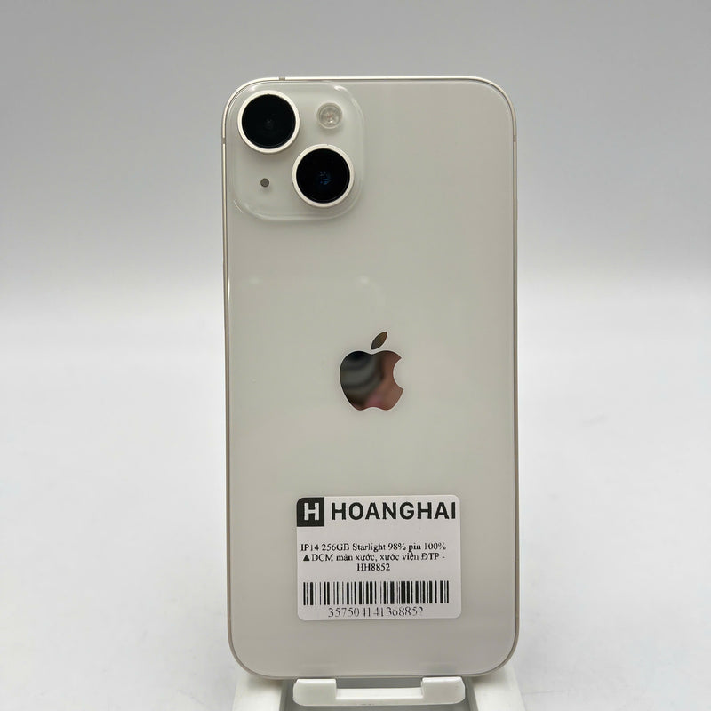 iPhone 14 256GB Trắng 98% pin 100% Quốc tế từ DCM (Không dùng sim DCM - Đã thay pin, màn xước, xước viền) - HH8852