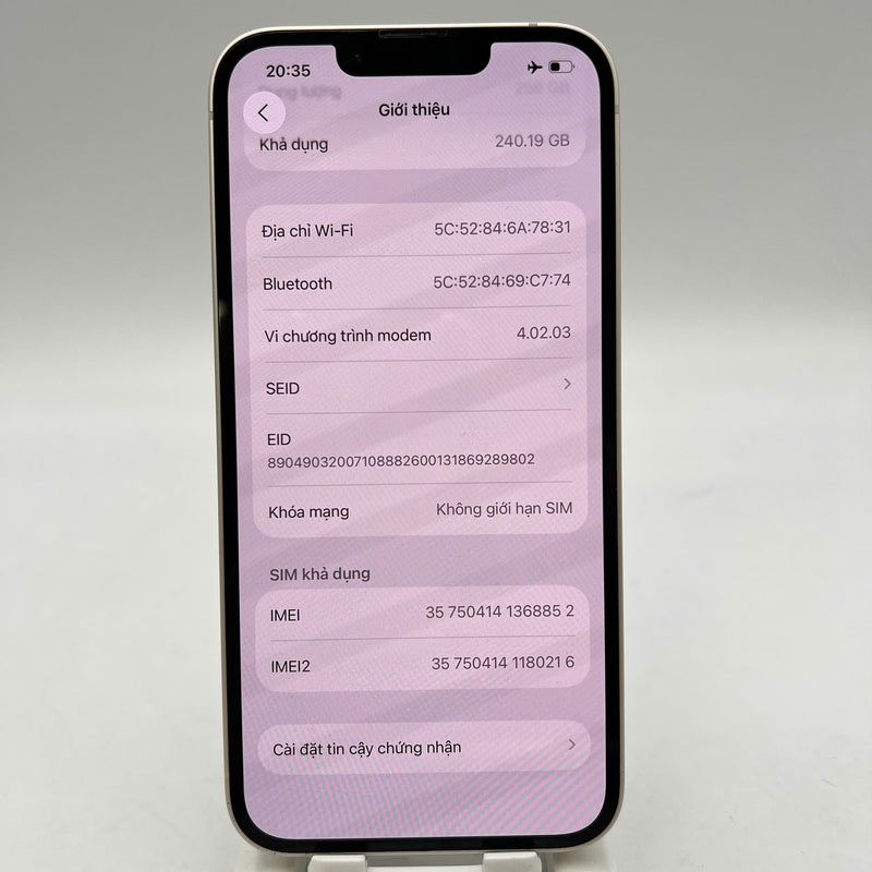 iPhone 14 256GB Trắng 98% pin 100% Quốc tế từ DCM (Không dùng sim DCM - Đã thay pin, màn xước, xước viền) - HH8852
