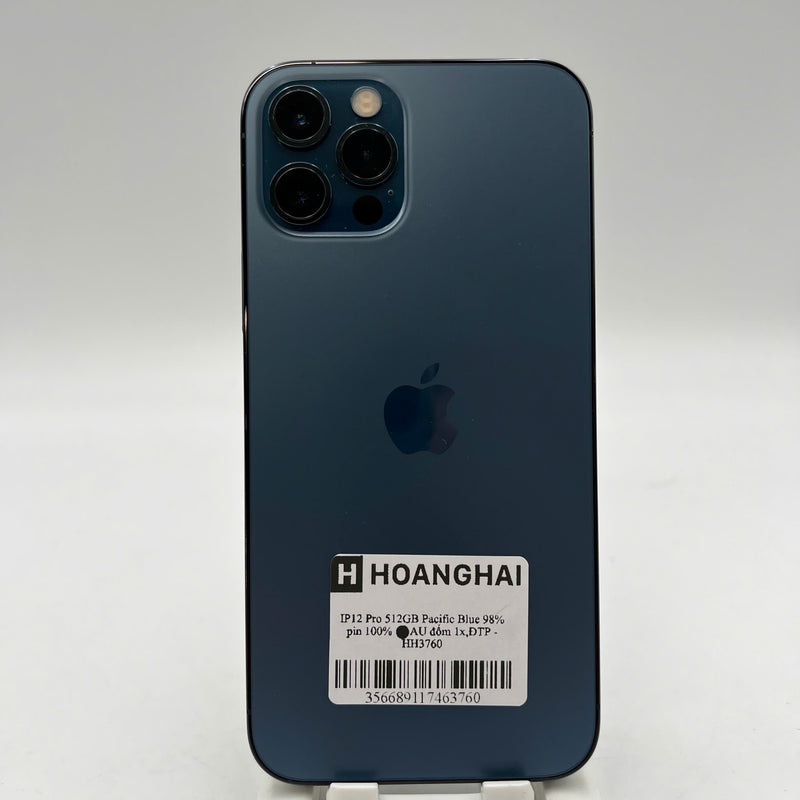 iPhone 12 Pro 512GB Xanh Dương 98% pin 100% Máy đã trả hết tiền mạng dùng như Quốc tế Apple (Đã thay pin, đốm 1x) - HH3760