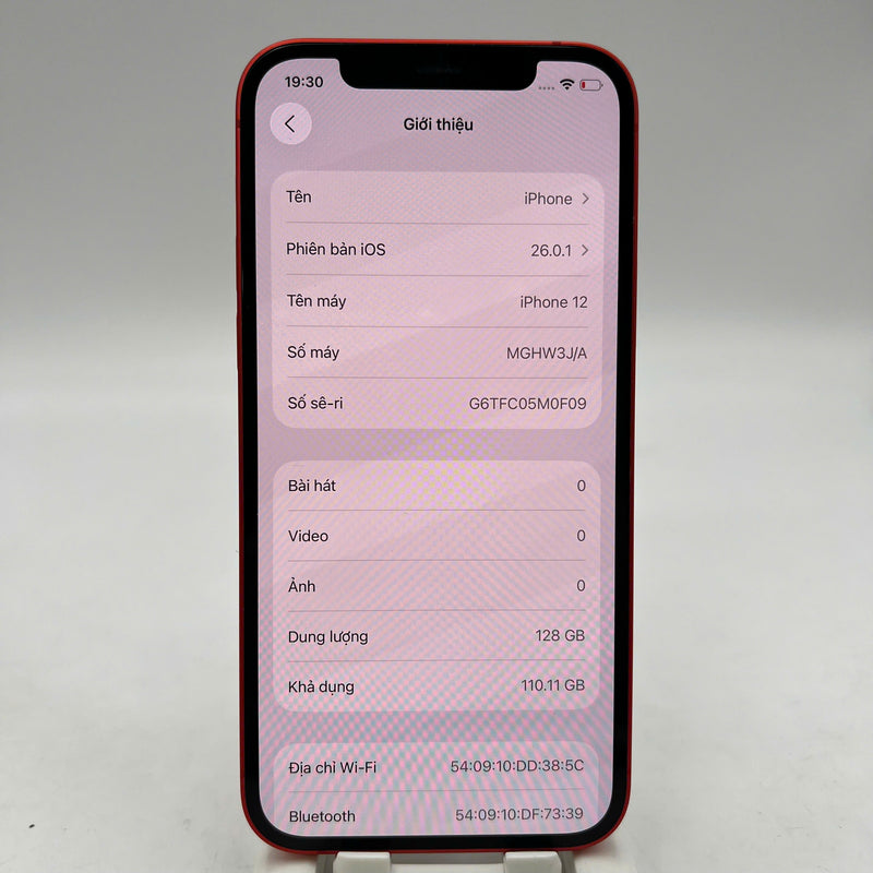 iPhone 12 128GB Đỏ 98% pin 100% Máy đã trả hết tiền mạng dùng như Quốc tế Apple (Đã thay pin) - HH1433