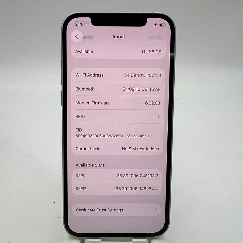 iPhone 12 128GB Xanh Lá 98% pin 100% Máy đã trả hết tiền mạng dùng như Quốc tế Apple (Đã thay pin, màn xước) - HH1937