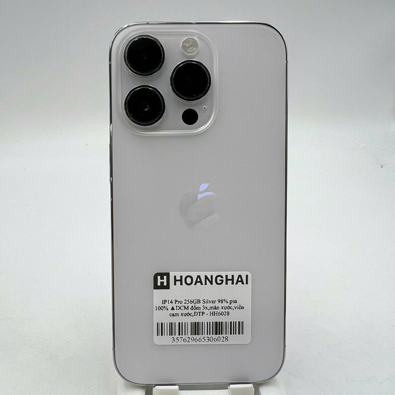 iPhone 14 Pro 256GB Trắng 98% pin 100% Quốc tế từ DCM (Không dùng sim DCM - Đã thay pin, đốm 3x, màn xước, viền cam xước) - HH6028