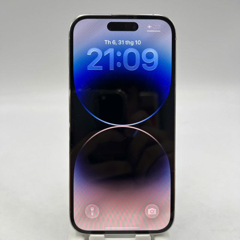 iPhone 14 Pro 256GB Trắng 98% pin 100% Quốc tế từ DCM (Không dùng sim DCM - Đã thay pin, đốm 3x, màn xước, viền cam xước) - HH6028