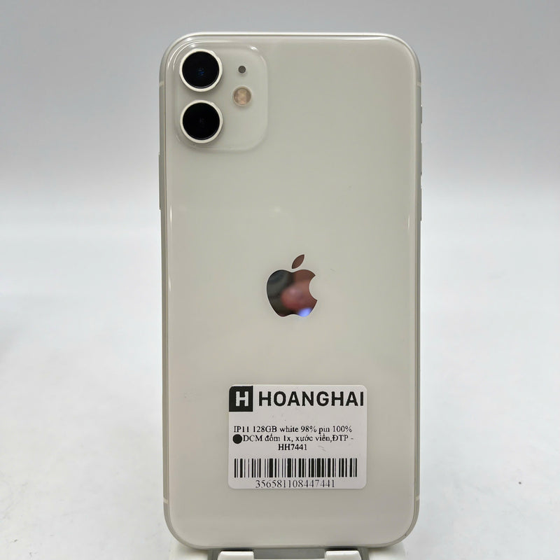 iPhone 11 128GB Trắng 98% pin 100% Máy đã trả hết tiền mạng dùng như Quốc tế Apple (Đã thay pin, đốm 1x, xước viền) - HH7441