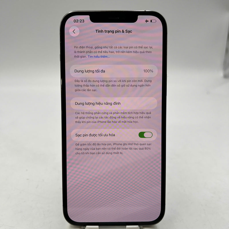 iPhone 12 Pro Max 256GB Đen 98% pin 100% Máy đã trả hết tiền mạng dùng như Quốc tế Apple (Đã thay pin, đốm 2.5x) - HH7968