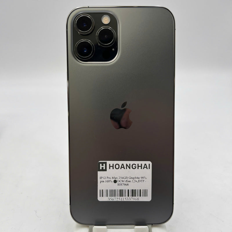 iPhone 12 Pro Max 256GB Đen 98% pin 100% Máy đã trả hết tiền mạng dùng như Quốc tế Apple (Đã thay pin, đốm 2.5x) - HH7968