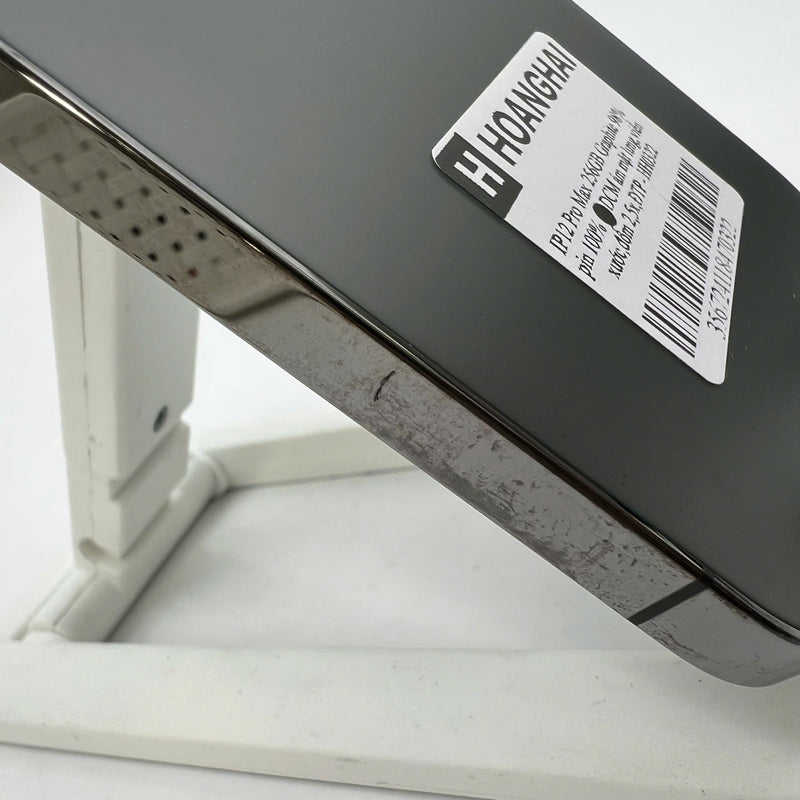 iPhone 12 Pro Max 256GB Đen 98% pin 100% Máy đã trả hết tiền mạng dùng như Quốc tế Apple (Đã thay pin, ám mặt lưng, viền xước, đốm 2.5x) - HH0322