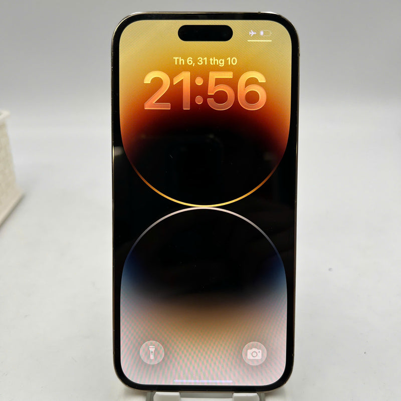 iPhone 14 Pro 256GB Vàng 98% pin 100% Quốc tế từ AU (Không dùng sim AU - Đã thay pin, đốm 0.5x/3x, màn xước, viền xước, viền cam xước) - HH3343
