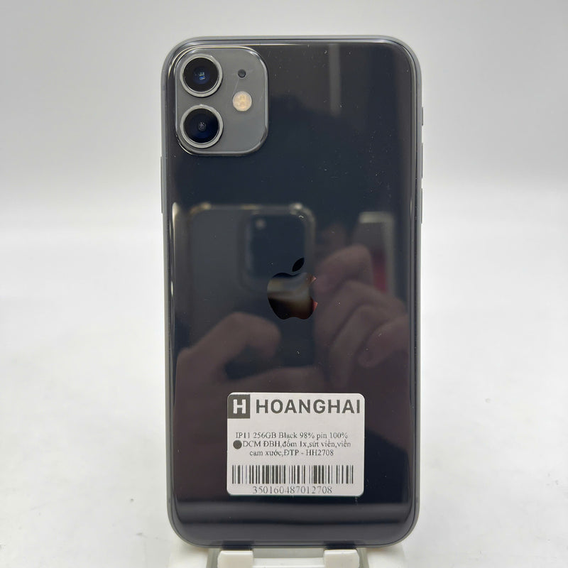 iPhone 11 256GB Đen 98% pin 100% ĐBH Máy đã trả hết tiền mạng dùng như Quốc tế Apple (Đã thay pin, đốm 1x, sứt viền, viền cam xước) - HH2708