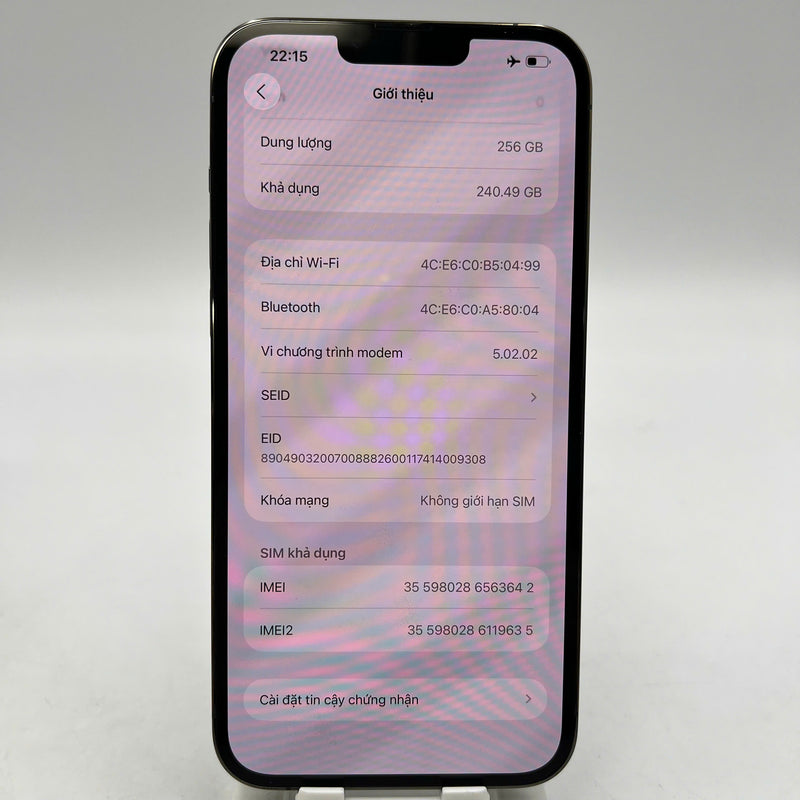 iPhone 13 Pro Max 256GB Xanh Lá 98% pin 100% Quốc tế từ SB (Không dùng sim SB - Đã thay pin, xước viền chân sạc) - HH3642