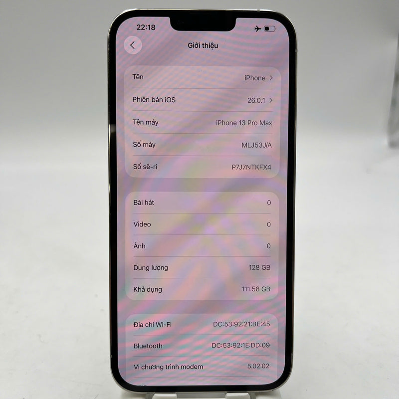 iPhone 13 Pro Max 128GB Trắng 98% pin 100% Quốc tế từ DCM (Không dùng sim DCM - Đã thay pin, xước viền, viền cam xước, đốm 1x) - HH3268
