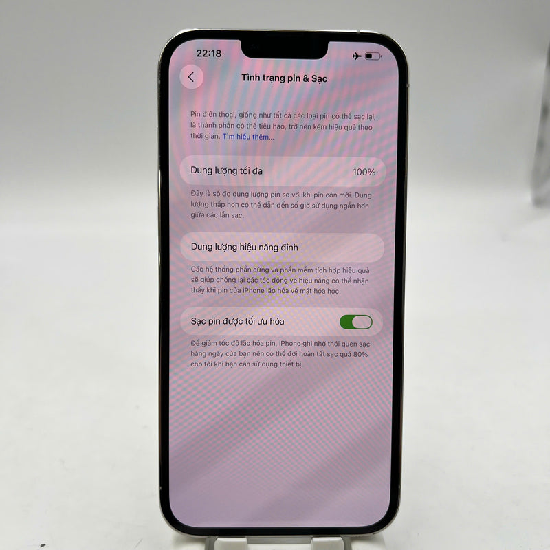 iPhone 13 Pro Max 128GB Trắng 98% pin 100% Quốc tế từ DCM (Không dùng sim DCM - Đã thay pin, xước viền, viền cam xước, đốm 1x) - HH3268