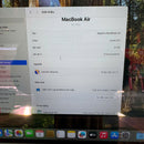 Macbook Air 2022 13.6in Trắng Apple M2/ RAM 8GB/ SSD 256GB 99% Sạc 32 lần BPTN