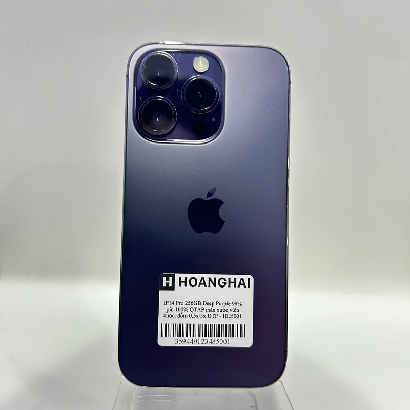 iPhone 14 Pro 256GB Tím 98% pin 100% Quốc Tế Apple (màn xước,viền xước, đốm 0,5x/3x,ĐTP) - HH5001