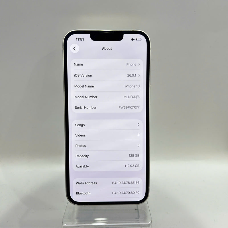iPhone 13 128GB Trắng 98% pin 100% Máy đã trả hết tiền mạng dùng như Quốc tế Apple (xước viền,ĐTP) - HH8717
