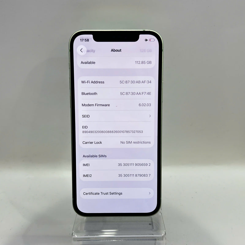 iPhone 12 128GB Xanh Lá 98% pin 100% Máy đã trả hết tiền mạng dùng như Quốc tế Apple (Đã thay pin) - HH6592
