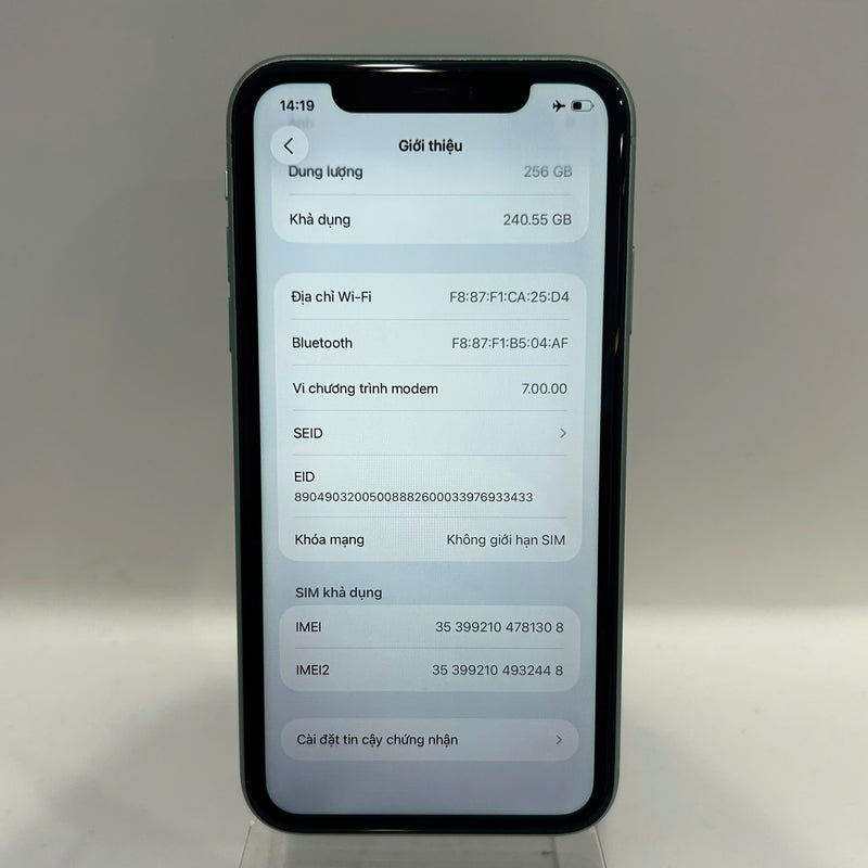 iPhone 11 256GB Xanh Lá 98% pin 100% Quốc Tế Apple (đốm 1x, màn xước,ĐTP) - HH1308