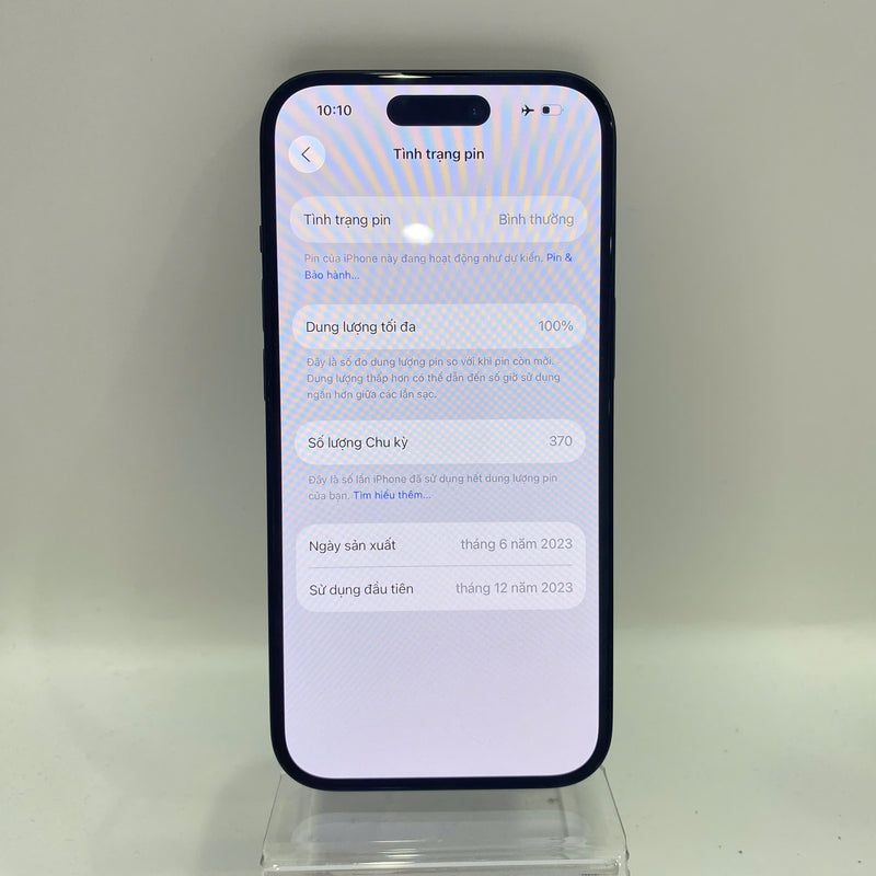 iPhone 15 128GB Đen 98% pin 100% Quốc Tế Apple (màn xước, đã thay pin) - HH8797