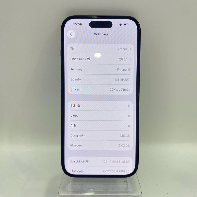 iPhone 15 128GB Đen 98% pin 100% Quốc Tế Apple (màn xước, đã thay pin) - HH8797