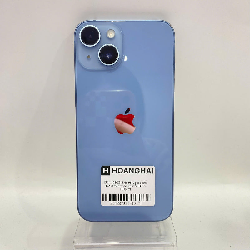 iPhone 14 128GB Xanh Dương 98% pin 100% Quốc tế từ AU (Không dùng sim AU - màn xước,sứt viền, ĐTP) - HH0171