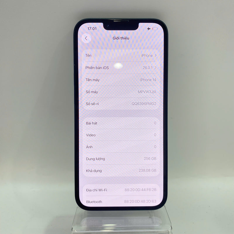 iPhone 14 256GB Đen 98% pin 100% Quốc Tế Apple (Đã thay pin) - HH1116