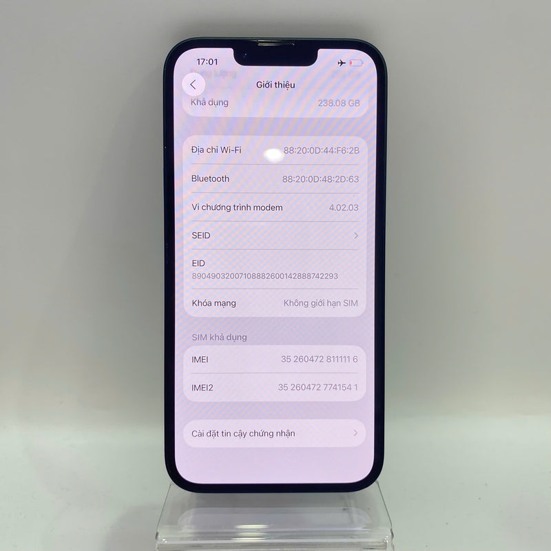 iPhone 14 256GB Đen 98% pin 100% Quốc Tế Apple (Đã thay pin) - HH1116