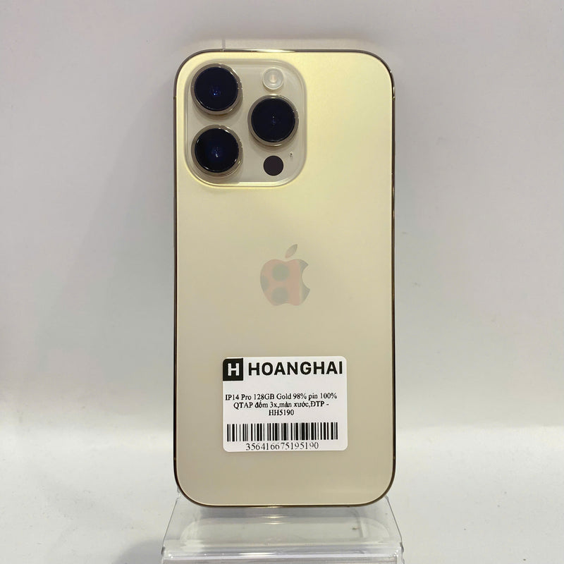 iPhone 14 Pro 128GB Vàng 98% pin 100% Quốc Tế Apple (đốm 3x,màn xước,ĐTP) - HH5190