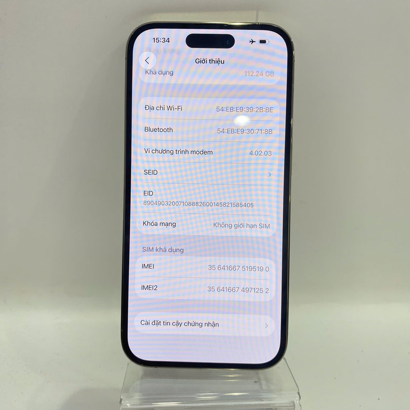 iPhone 14 Pro 128GB Vàng 98% pin 100% Quốc Tế Apple (đốm 3x,màn xước,ĐTP) - HH5190